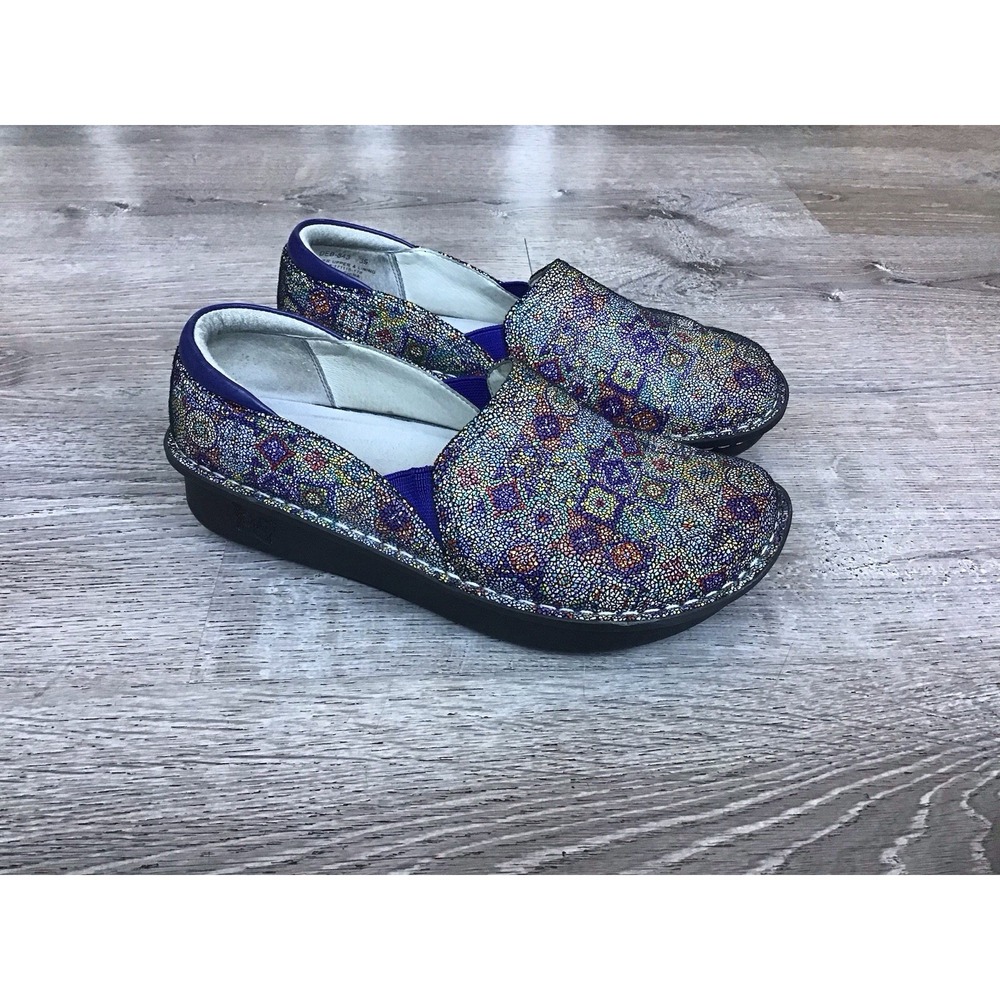 Alegria Debra Colorful Mosaic DEB-370 Women's Clog Slip-On Shoes 39 EU 9 US